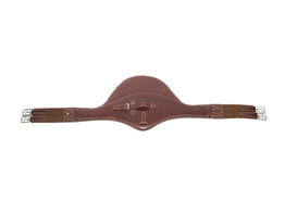 Stud guard girth leather light brown
