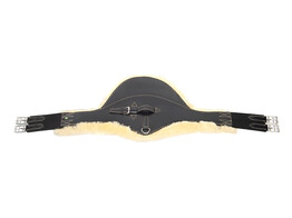 Stud guard girth leather/sheepskin black