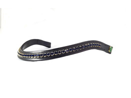Browband Créateur En Cuir Avec Cristal Clair - Toutes Tailles - Livraison Gratuite
