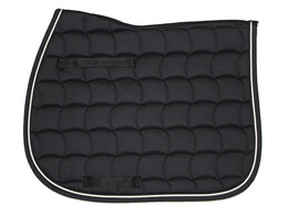 Saddle pad black / black and white cord pipings