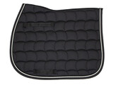 Saddle pad black / black and white cord pipings