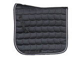Saddle pad black / black and white cord pipings
