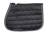 Saddle pad black / black and white cord pipings