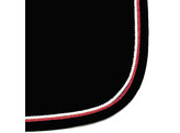 Tapis selle noir / galons blanc et rouge
