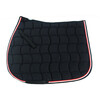 Tapis selle noir / galons blanc et rouge
