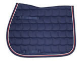 Saddle pad navy / white and red cord pipings